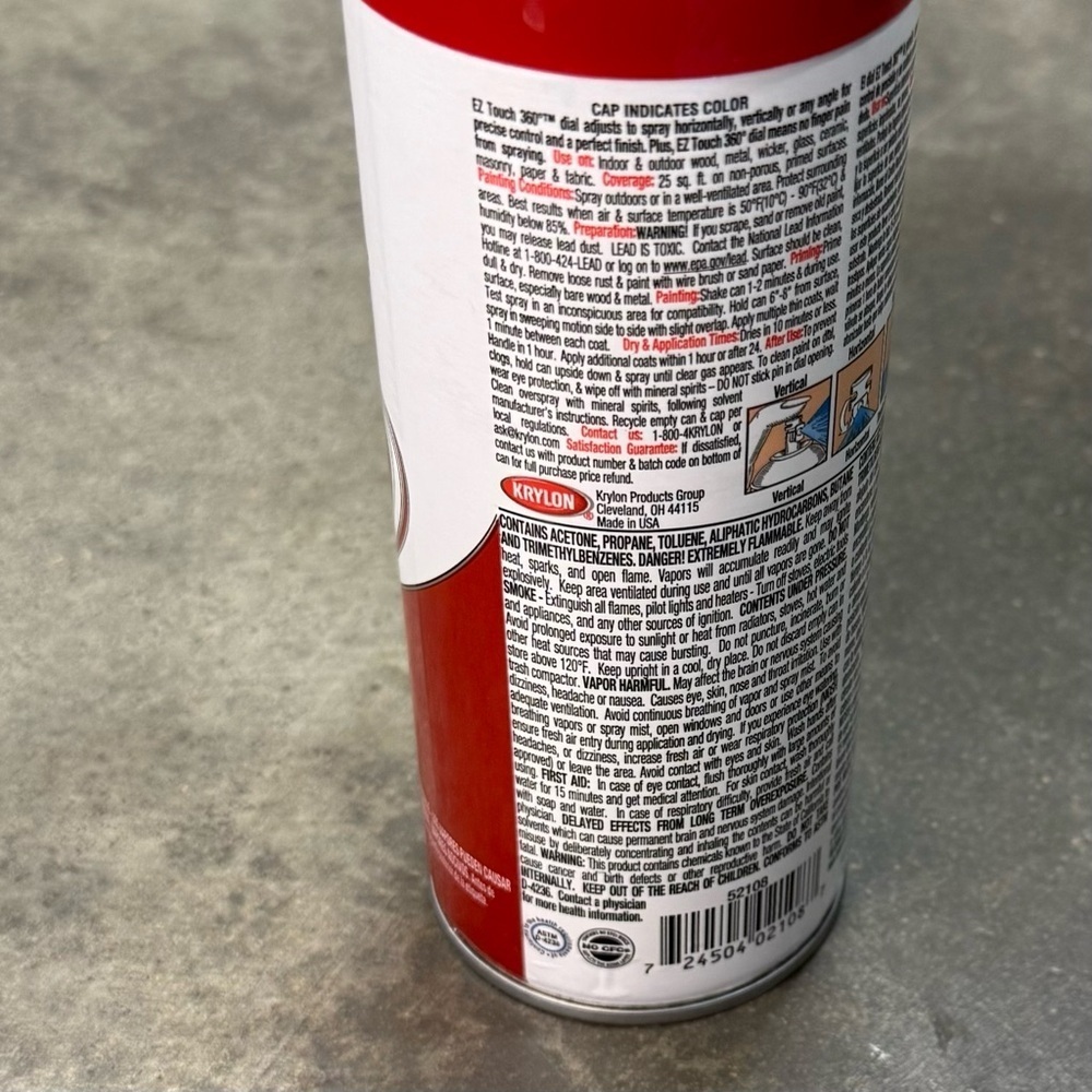 Krylon Indoor Outdoor Spray Paint Gloss Banner Red Rare Discontinued - Picture 5 of 6